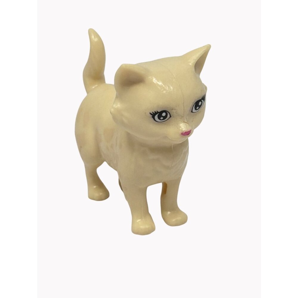 Barbie Play N Wash White Plastic Kitty Cat Figurine Toy For Kids Or Collectors
